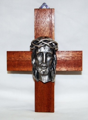 CROSS – WOOD HEAD OF CHRIST (15cm x 11cm) - Di Marco International