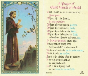 HOLY PICTURE CARD – PRAYER OF ST FRANCIS OF ASSISI - Di Marco International